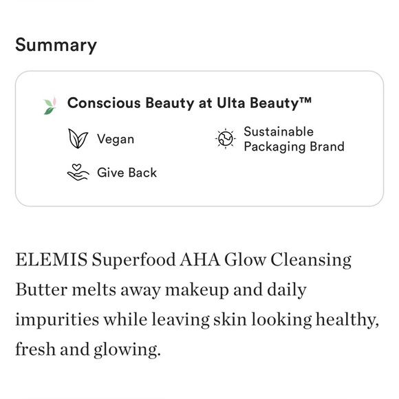 NIB ELEMIS Superfood AHA Glow Cleansing Butter with Pumpkin Acerola Cherry Mango - Picture 6 of 10